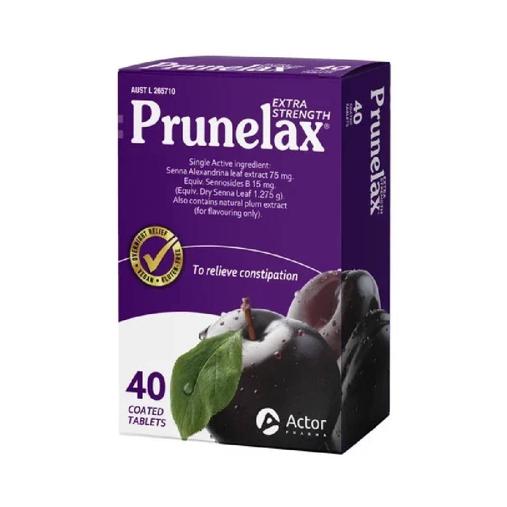 Prunelax Extra Strength Laxative Gentle Overnight Relief – 40 Tablets